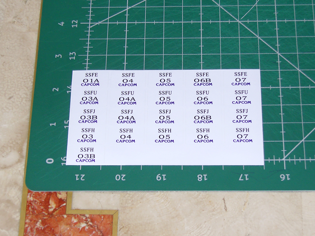 "SUPER STREET FIGHTER II THE NEW CHALLENGERS CPS2 EPROM STICKERS FOR